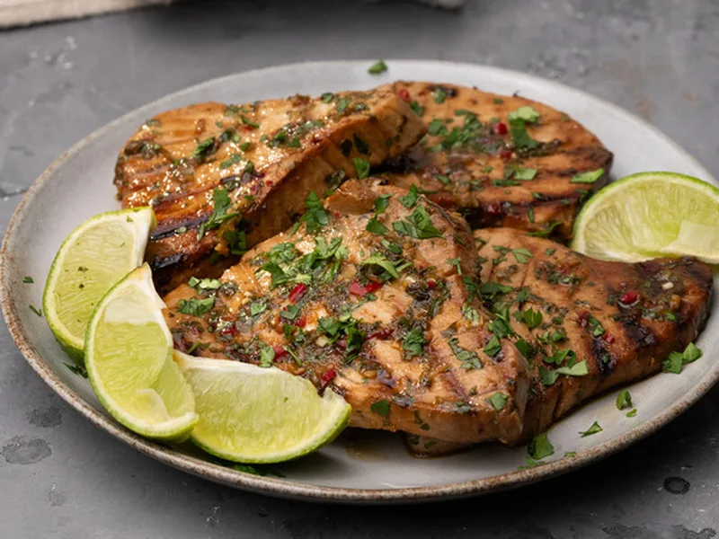 Chili Lime Tuna Steaks with Lemongrass Marinade