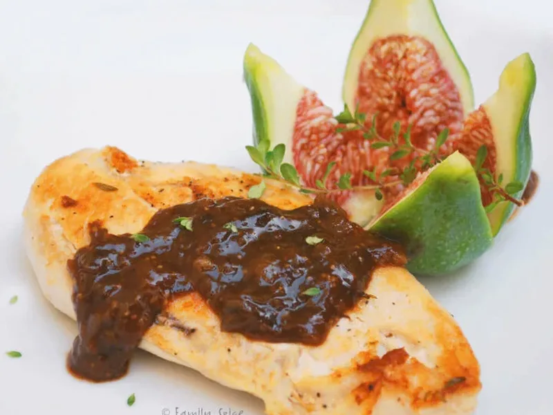 Pan-Seared Chicken Breasts with Fresh Fig Balsamic Sauce