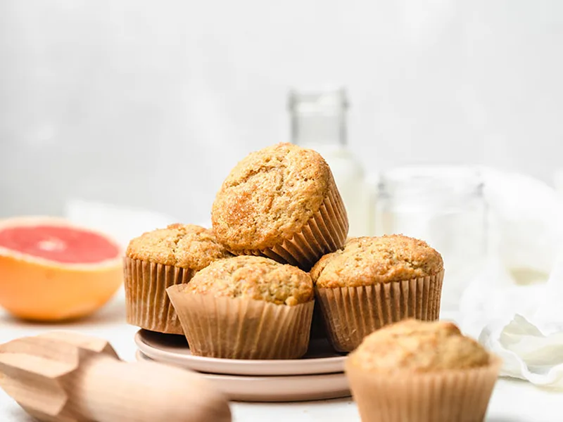 Vanilla Chai Grapefruit Ricotta Muffins with Warm Spices