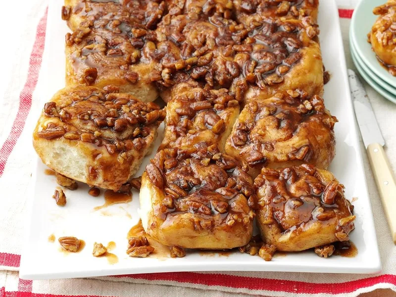Caramel-Pecan Sticky Buns with Homemade Yeast Dough