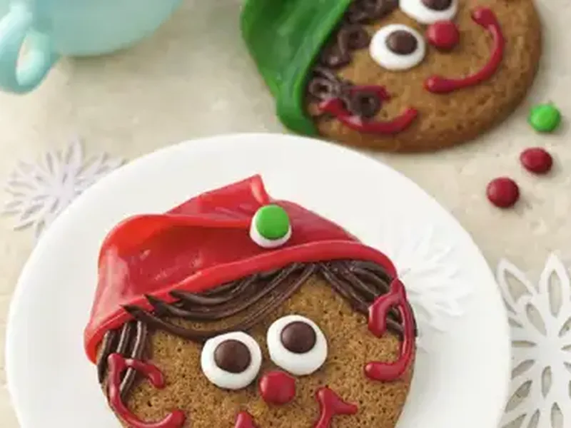 Ginger Elf Christmas Cookies with Royal Icing Decoration