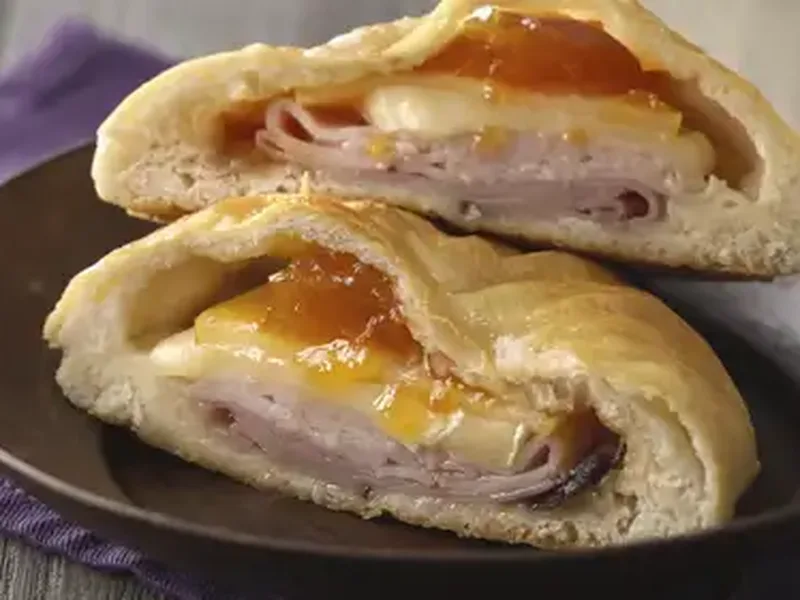 Sweet Brie Breakfast Sandwich Biscuits with Turkey and Pear
