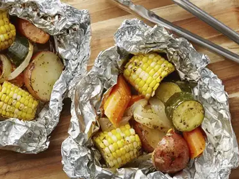 Grilled Vegetable Foil Packs with Herb Butter