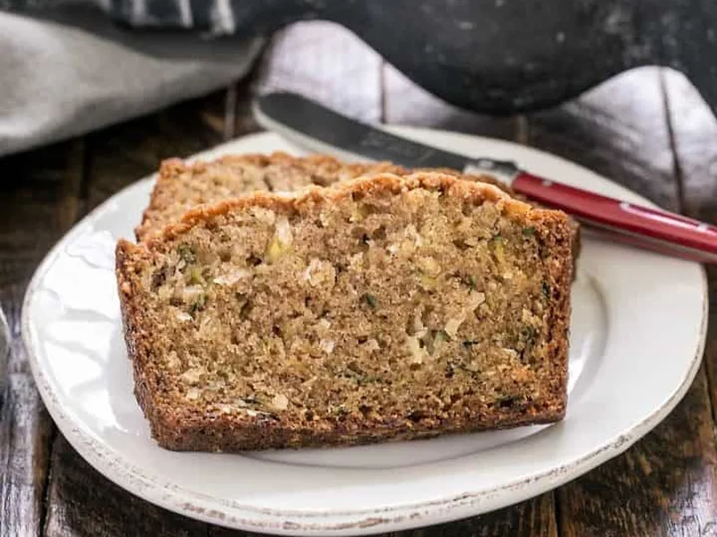 Pineapple Coconut Zucchini Bread with Walnuts