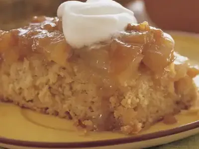 Pear-Ginger Upside-Down Cake with Ginger Whipped Cream