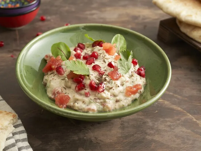 Roasted Eggplant Tahini Dip with Za'atar