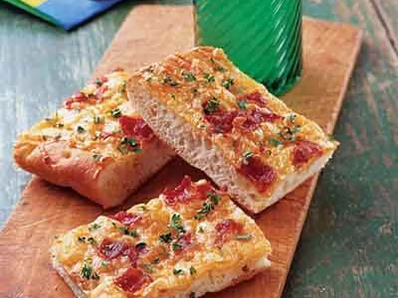 Cheesy Bacon Snack Bread with Melted Farmstyle Cheese