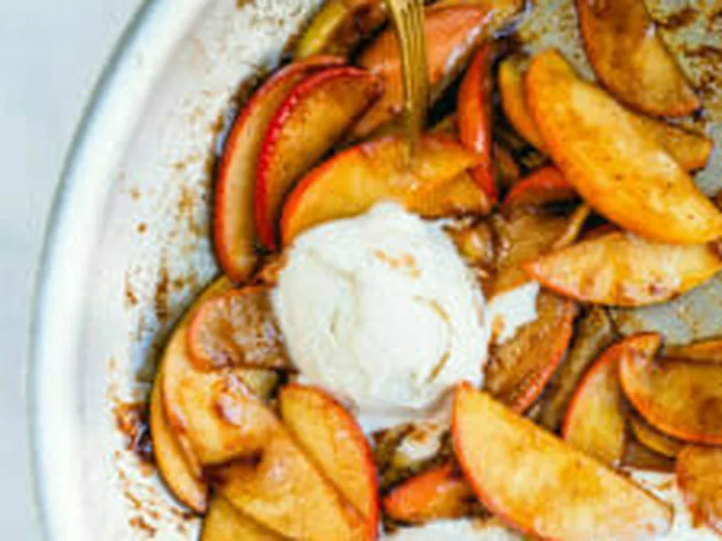 Sautéed Spiced Apples with Brown Butter and Ice Cream