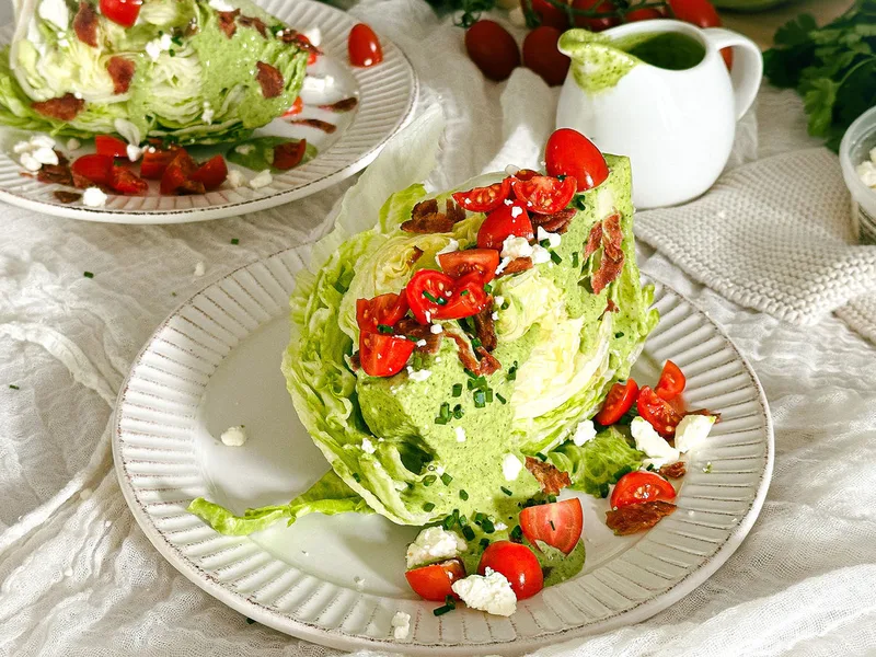 Greek Goddess Wedge Salad with Herb Dressing