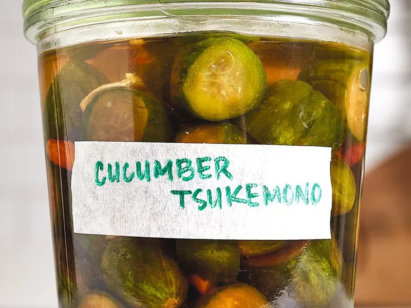 Japanese Pickled Cucumbers with Ginger