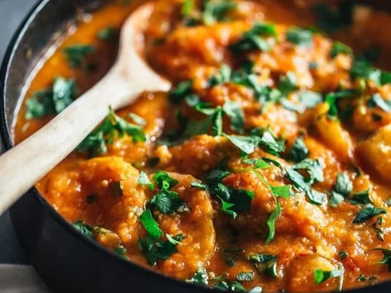 One Pot Spanish Chicken and Potatoes with Eggplant