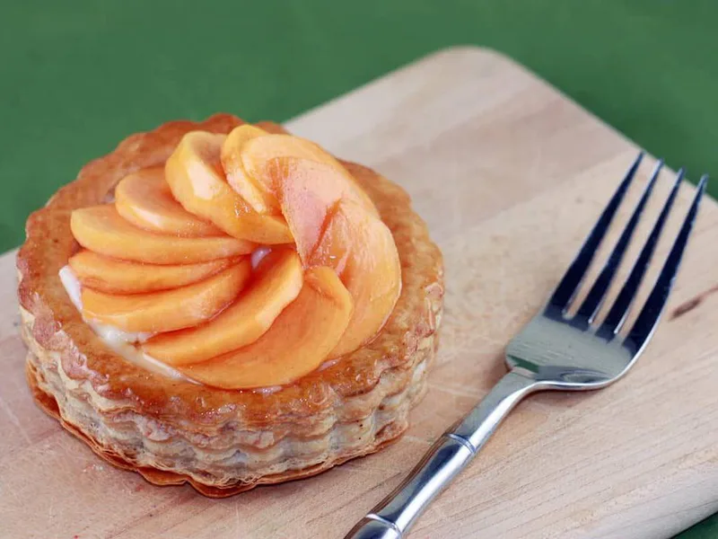Persimmon Honey Ginger Puff Pastry Tart