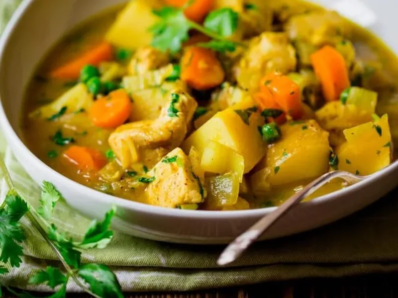 Coconut Curry Chicken with Potatoes and Vegetables