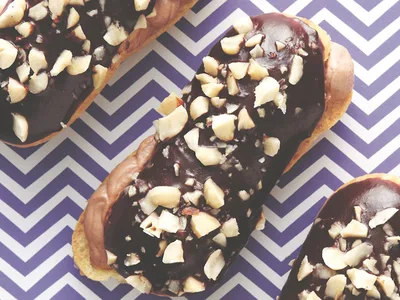 Nutella Éclairs with Hazelnut Glaze