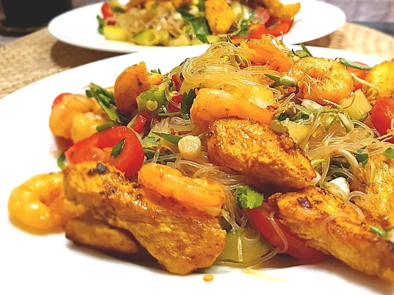 Glass Noodle Surf and Turf Salad