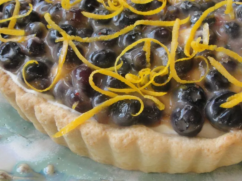 Lemon Cloud Winter Berry Tart with Mascarpone Cream