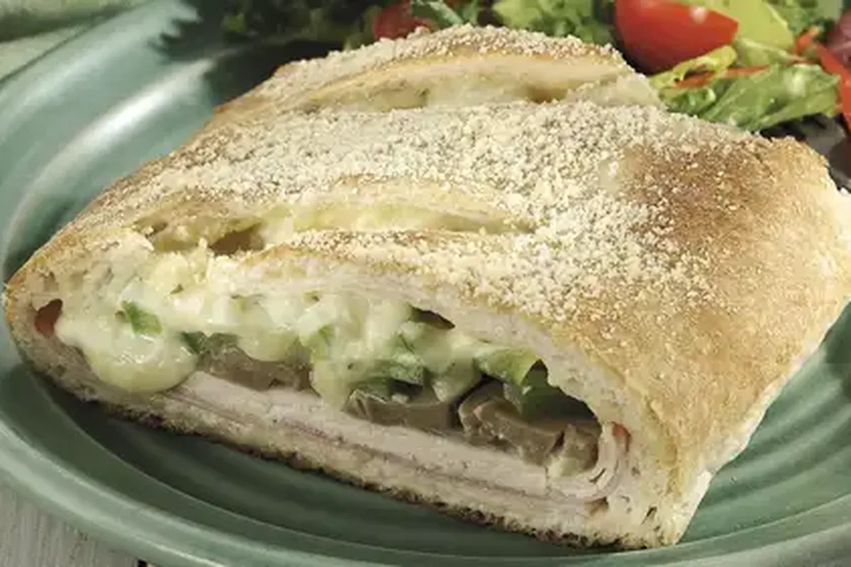 Chicken Cordon Bleu Stromboli with Ham and Swiss Cheese | EasyCook