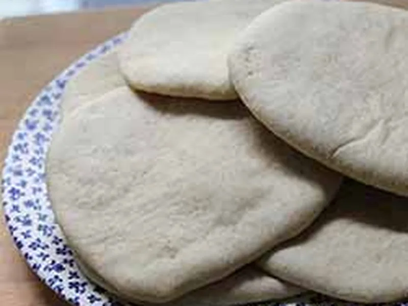 Homemade Sour Barley Pita Bread with Honey Yeast Sponge