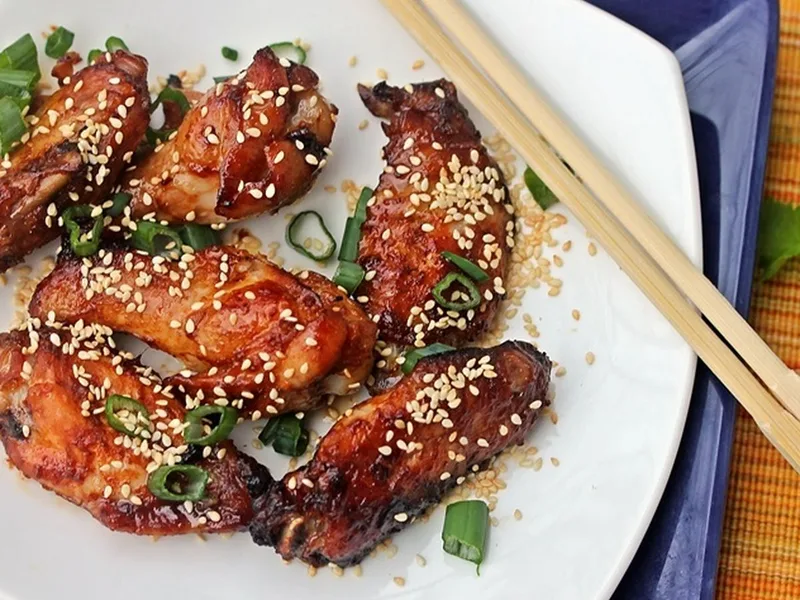 Hoisin Sriracha Baked Chicken Wings with Ginger