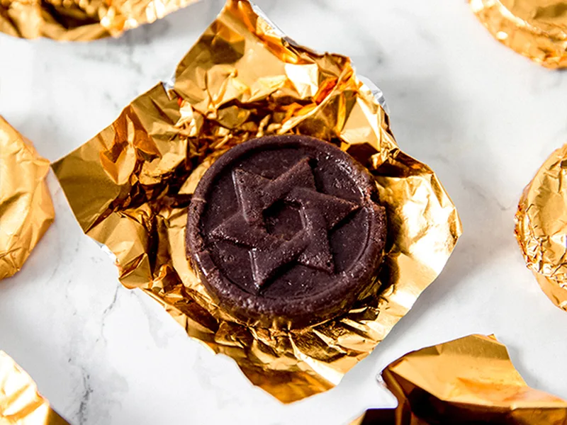 Paleo AIP Coconut Hanukkah Gelt Chocolate Coins