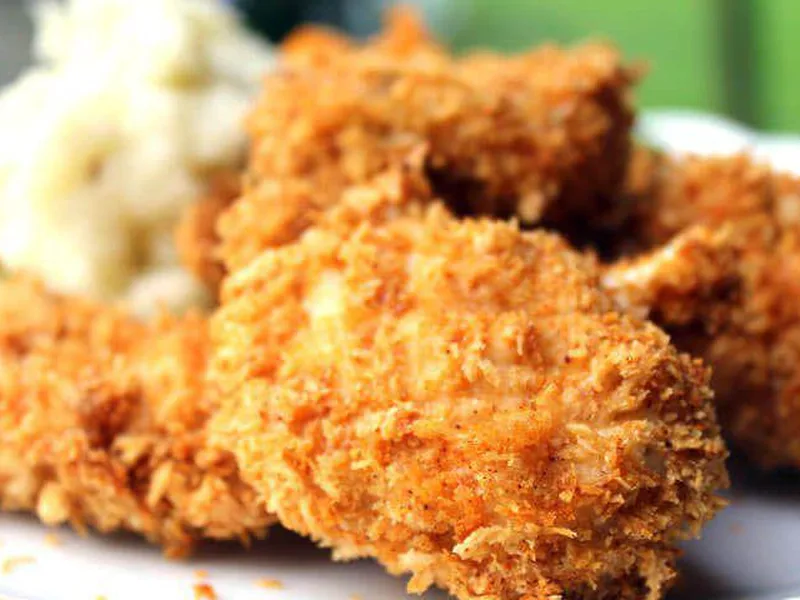 Crispy Baked Chicken Nuggets with Pickle Juice Marinade