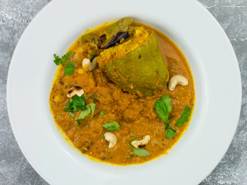 Bharwan Mirch: Stuffed Peppers in Cashew Masala