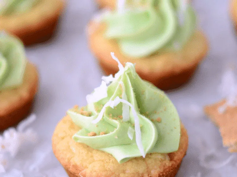 Coconut Key Lime Pie Cookie Cups with Vanilla Cake Mix