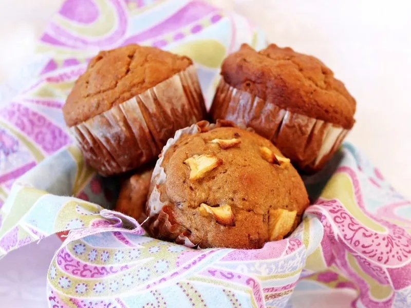 Healthy Apple Date Walnut Muffins with Chickpeas and Whole Wheat