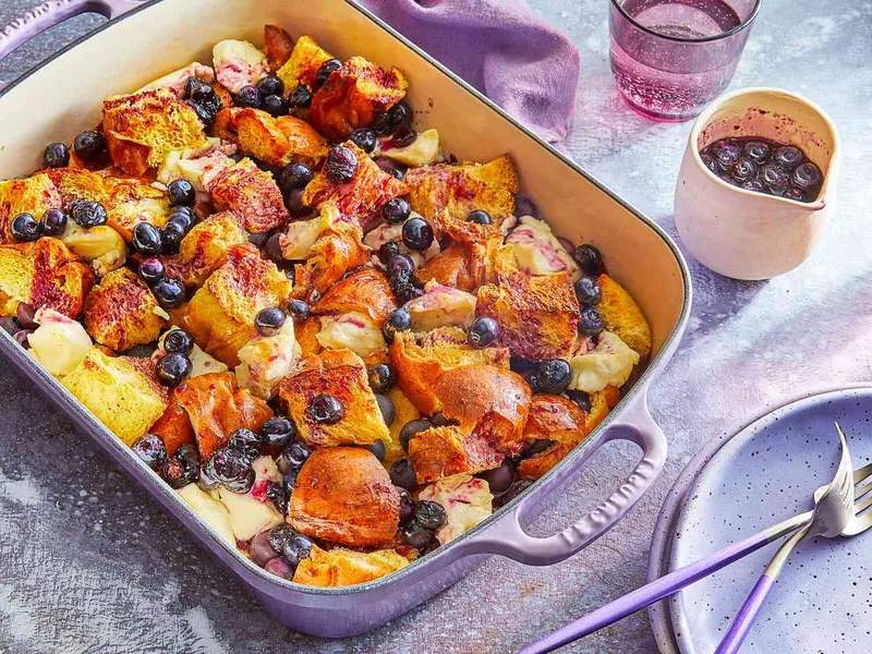 Baked Blueberry Mascarpone French Toast Casserole