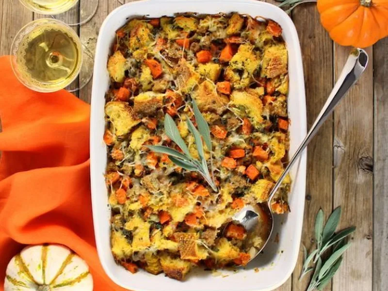 Baked Butternut Squash Italian Sausage Stuffing