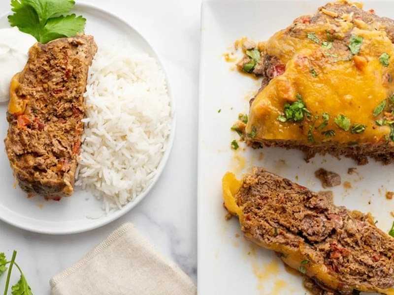 Mexican Spiced Ground Beef Meatloaf with Cheese