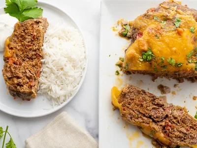 Mexican Spiced Ground Beef Meatloaf with Cheese