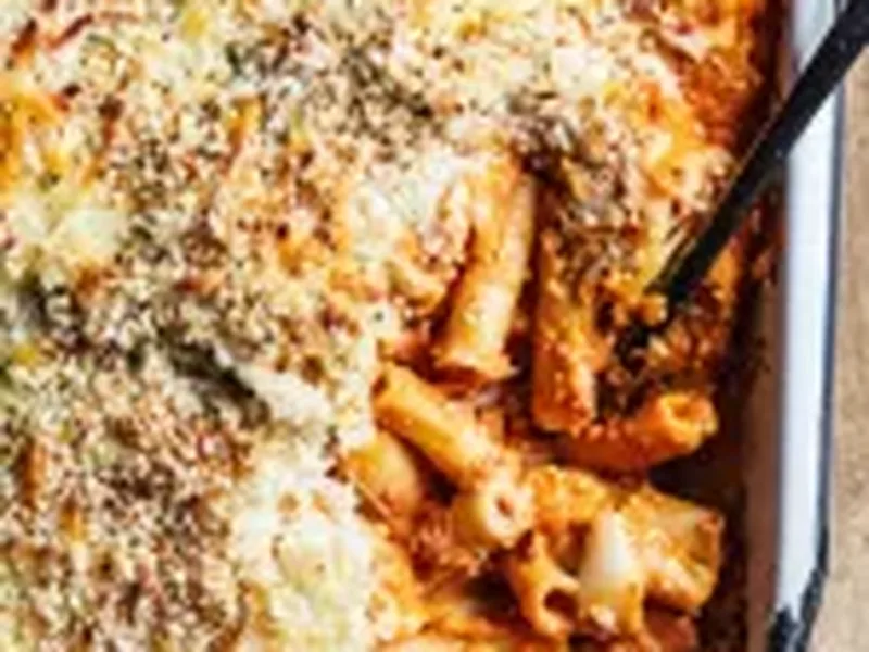 Four Cheese Baked Ziti with Golden Panko Crust
