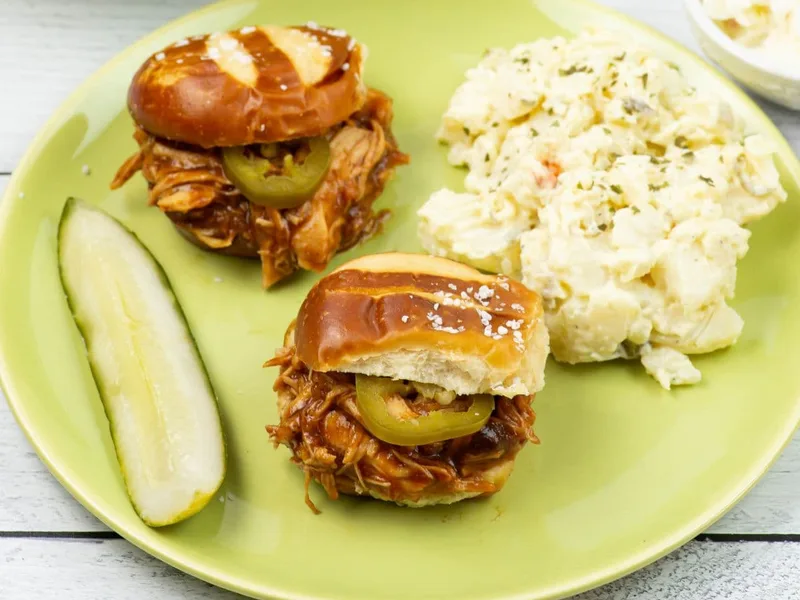 Slow Cooker BBQ Cranberry Chicken Sliders