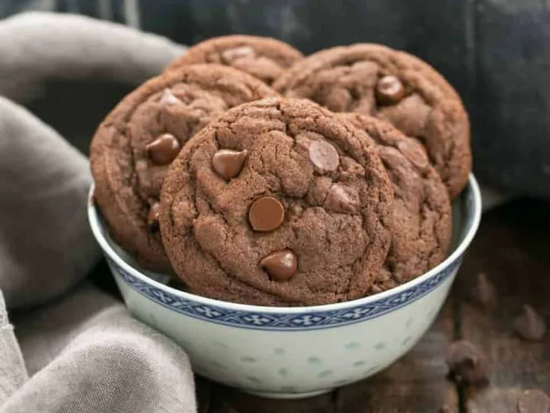 Dark Chocolate Pudding Cookies with Chips