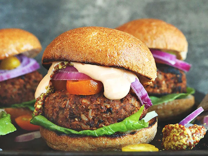 Crispy Walnut Black Bean Veggie Burgers