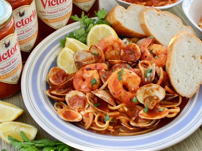 Seafood Fra Diavolo with Littleneck Clams and Shrimp