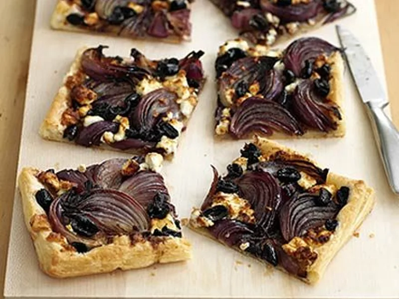 Red Onion, Feta and Olive Puff Pastry Tart