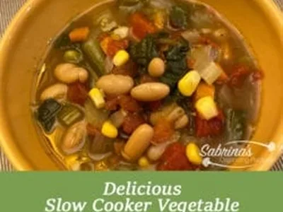 Slow Cooker Vegetable Soup with Pesto and Greens