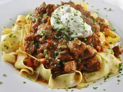 Hungarian Pork Stew with Paprika and Caraway Seeds