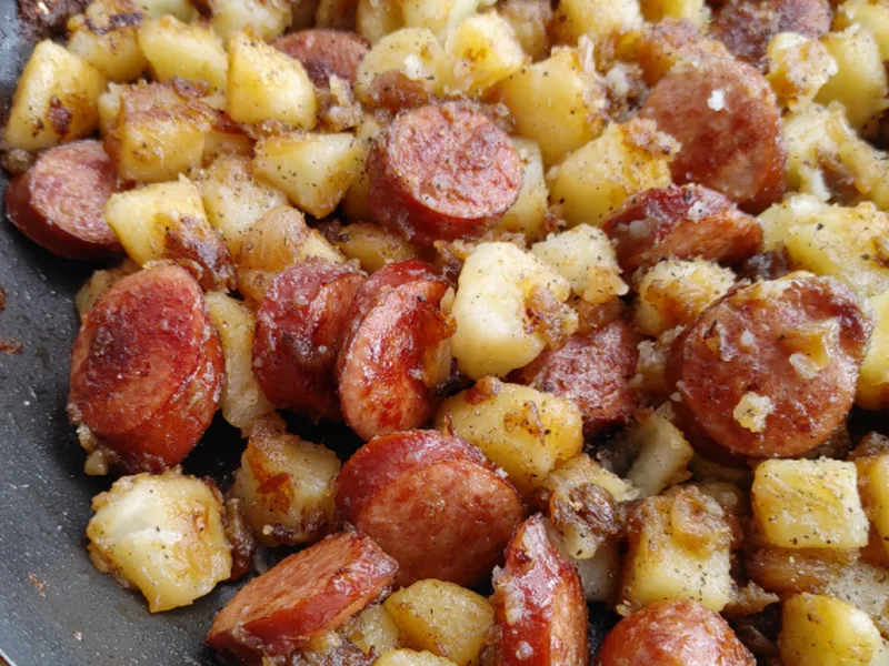 Southern Fried Potatoes and Smoked Sausage Skillet