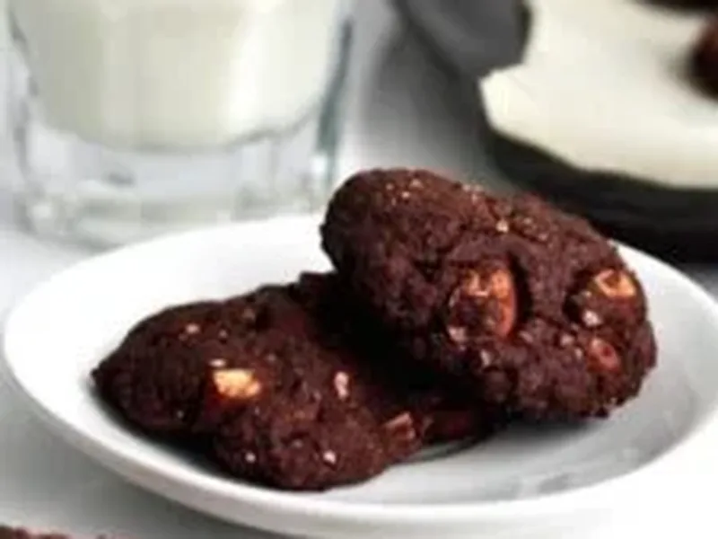 Chocolate Almond Cookies with Chia and Coconut Oil