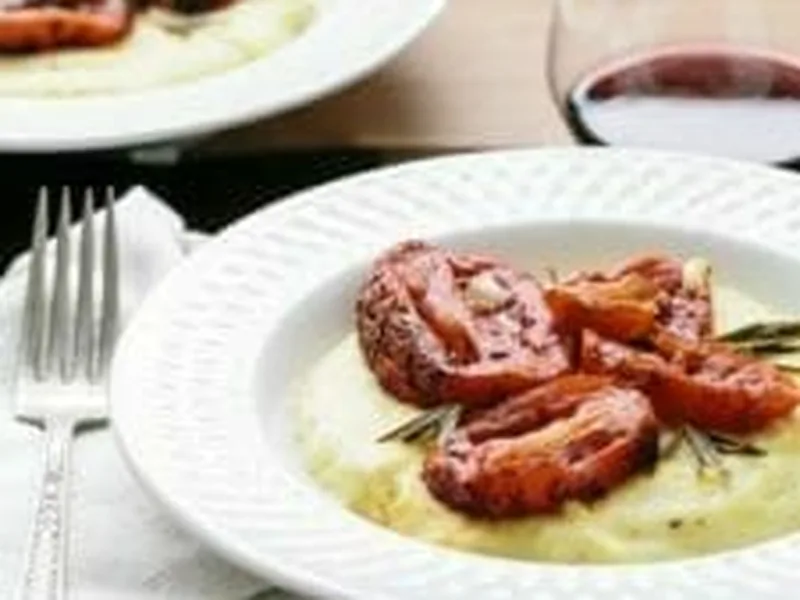 Roasted Fire Tomatoes with Creamy Cornmeal Polenta and Egg