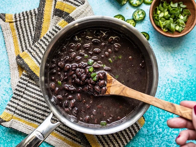 Quick Seasoned Black Beans with Jalapeño and Cumin