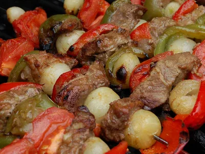 Overnight Curry Beef Kebabs with Beer Glaze