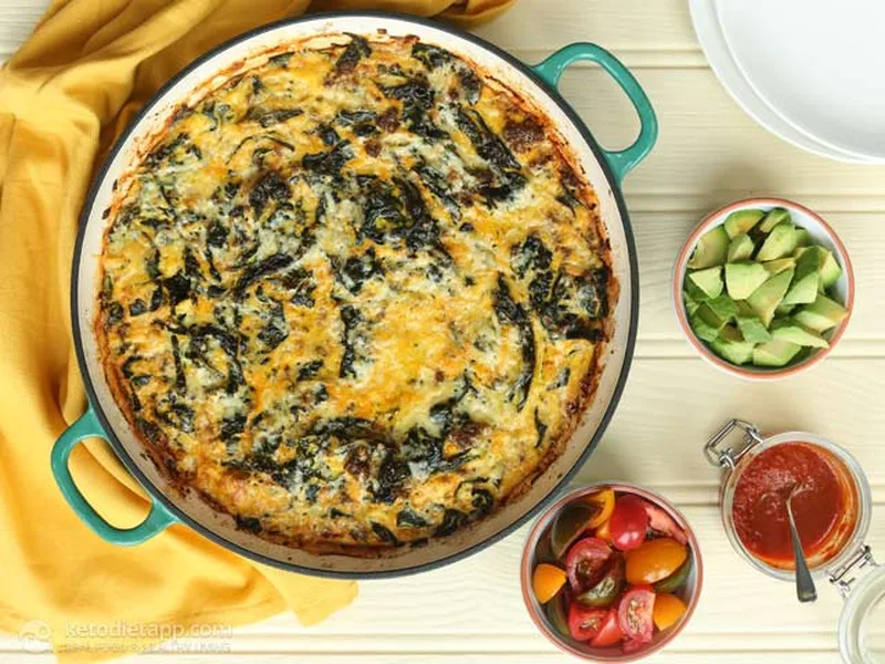 Keto Mexican Chorizo and Kale Frittata