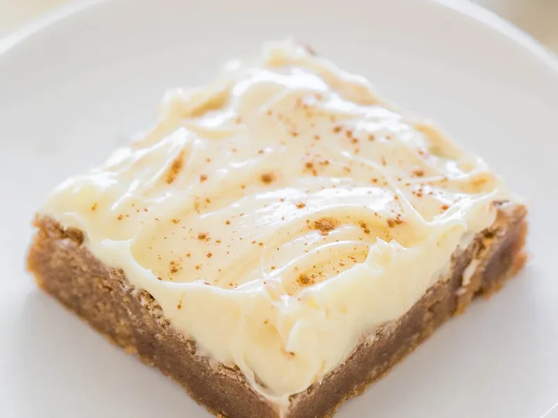 Cinnamon Blondie Bars with Cream Cheese Frosting