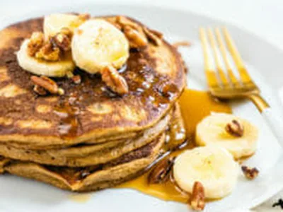 Gluten-Free Oat Banana Pancakes with Greek Yogurt