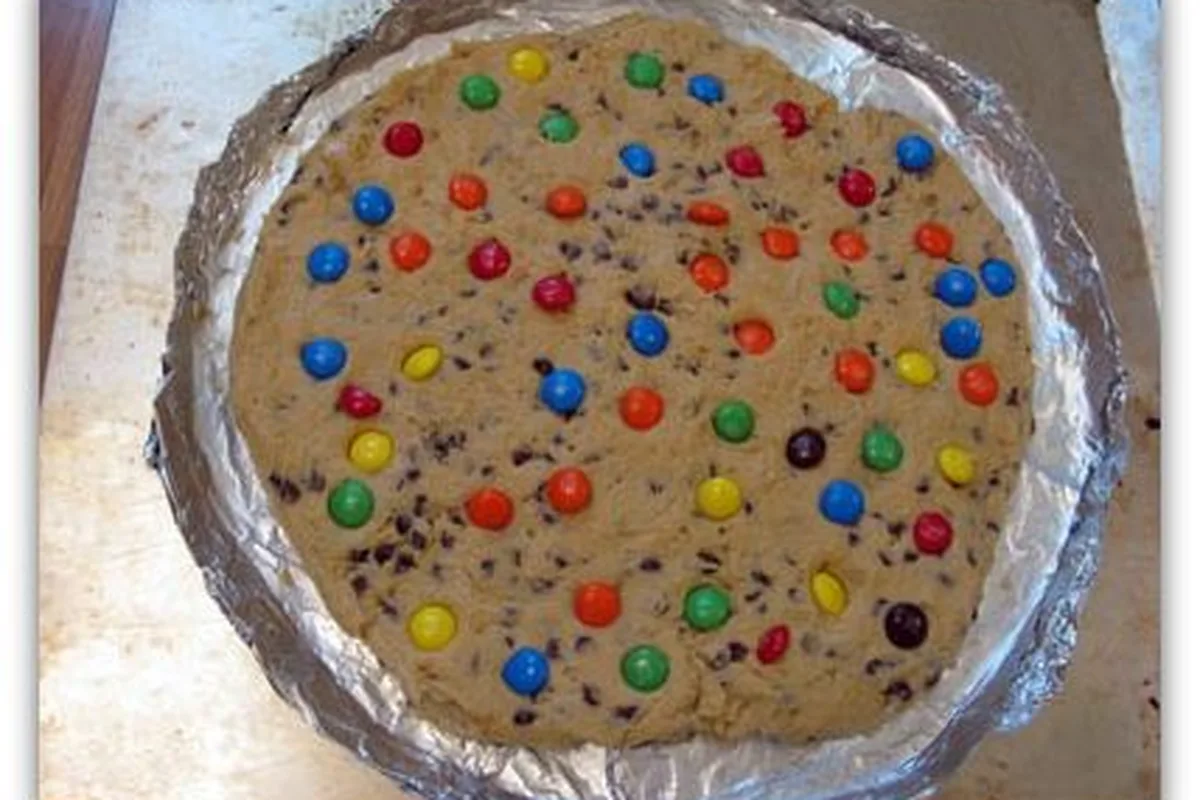 Giant M&M Chocolate Chip Cookie Cake - Soft Baked Sheet Pan | EasyCook