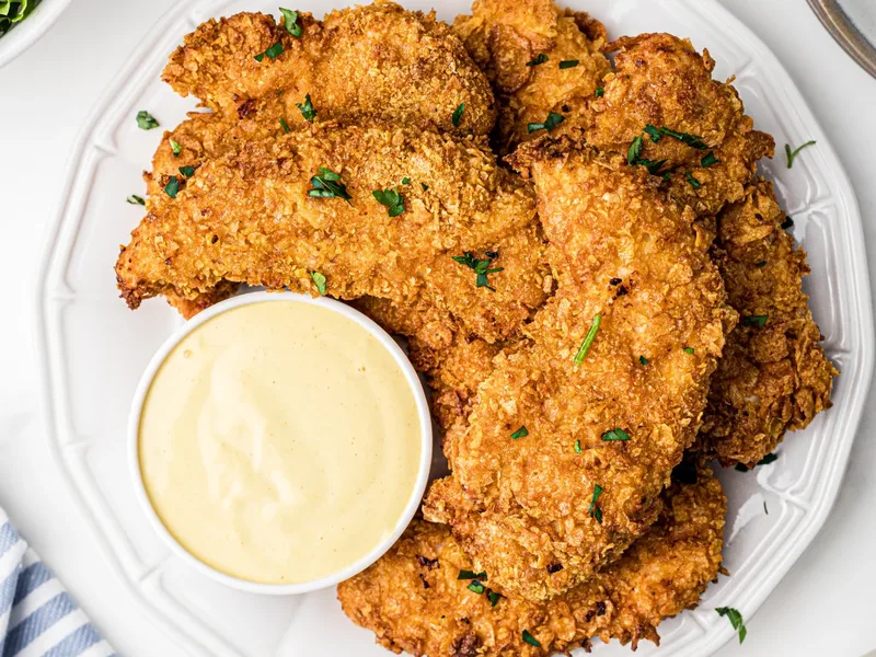 Crispy Air Fryer Chicken Tenders with Honey Mustard Sauce